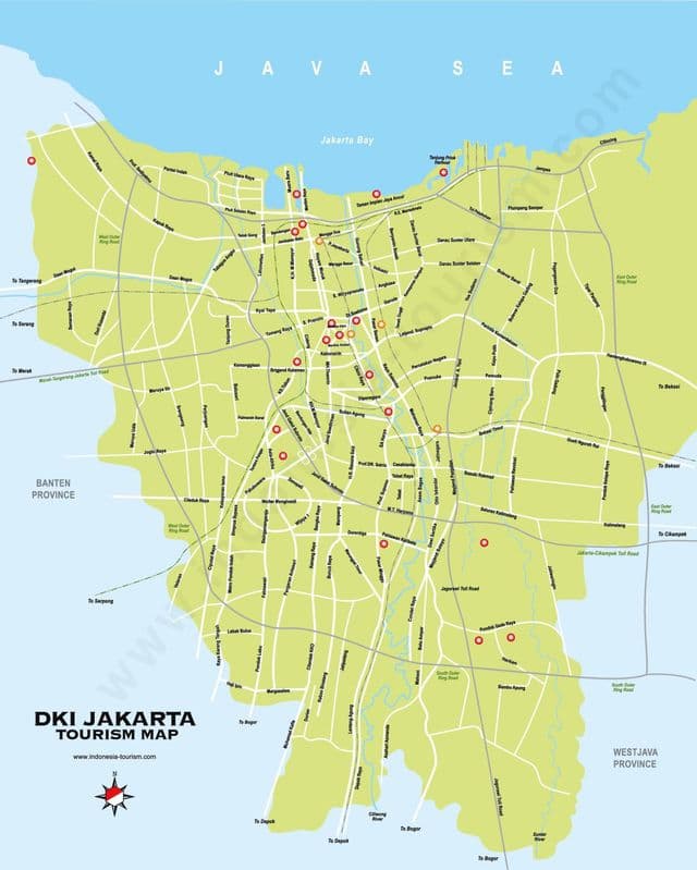 Jakarta sightseeing map